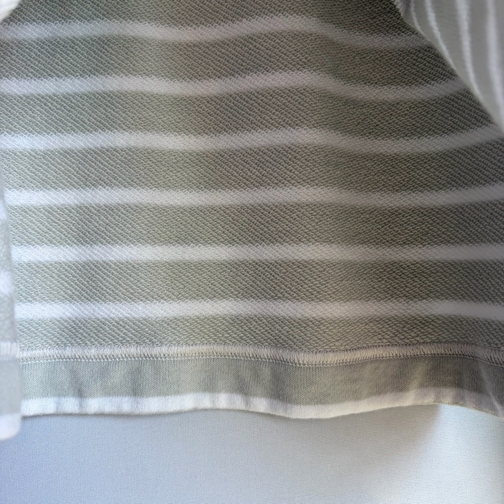 Lululemon Cotton French Terry Crew Sweatshirt Sz XL Stripe Vapor White EUC - Picture 10 of 14